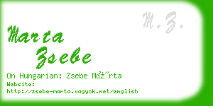 marta zsebe business card